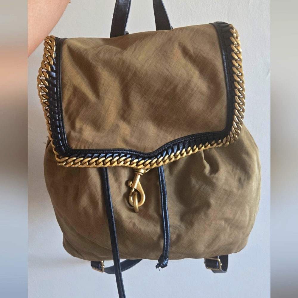 Rebecca Minkoff Woven Leather Chain & Nylon Backpack — Excellent Condition